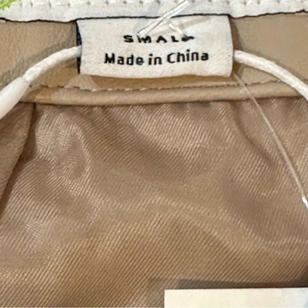 Sam Edelman Faux Leather Moto Jacket Beige | NWT Size Small - Picture 8 of 12